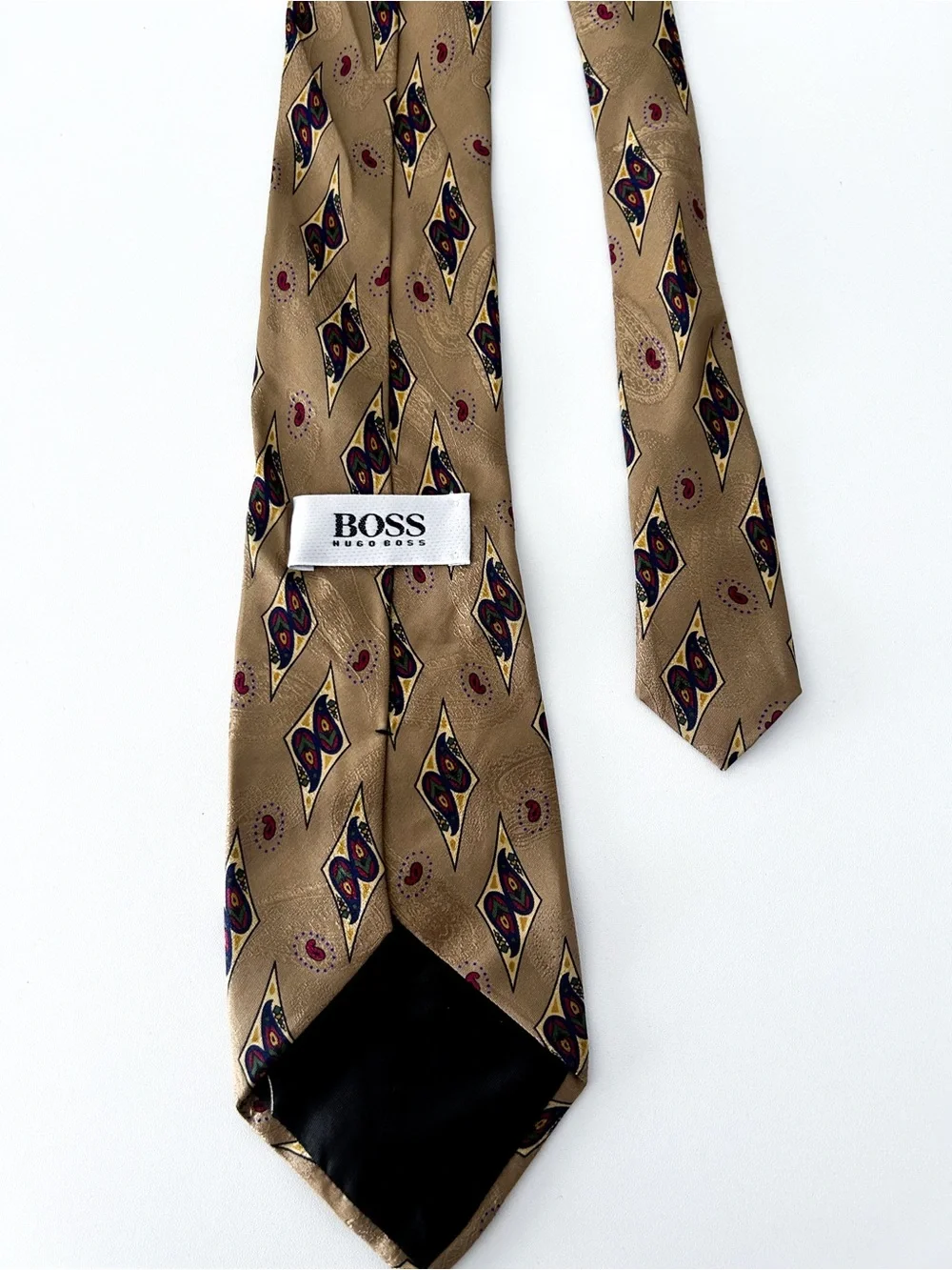 Boss By Hugo Classic Tan Geometric Men's Tie